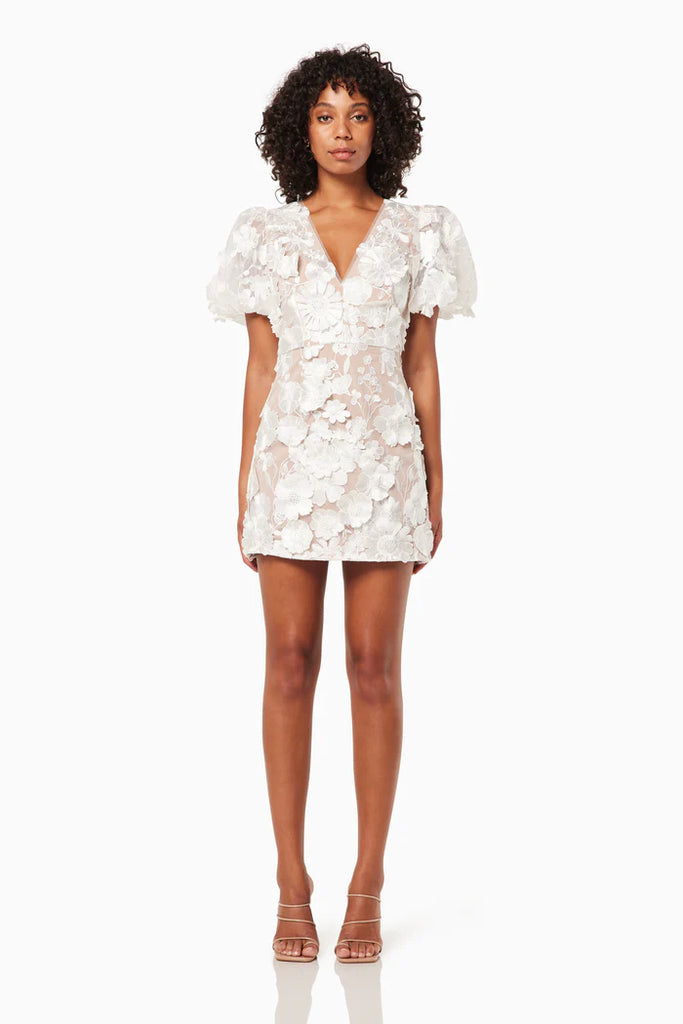 zayla mini dress in ivory & nude – Intrigue on Rose Style:Flare