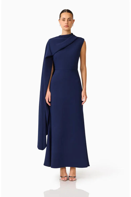 Leonara Asymmetric Cape Dress