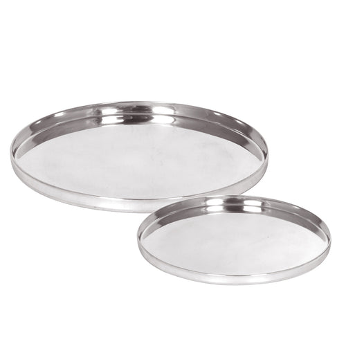 Round Tray Set of 2 - Silver