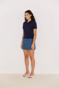 Lila Pointelle Knit Tee
