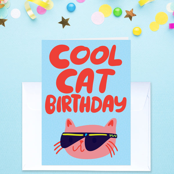 Cool Cat Birthday - Greeting Card