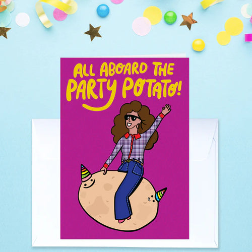 All Aboard The Party Potato - Greeting Card