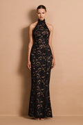 Delphine Lace Halter Gown