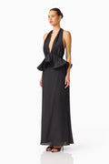Fiorina Halter Neck Peplum Gown