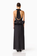 Fiorina Halter Neck Peplum Gown