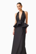 Fiorina Halter Neck Peplum Gown