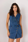 Nora Denim Wrap Mini Dress