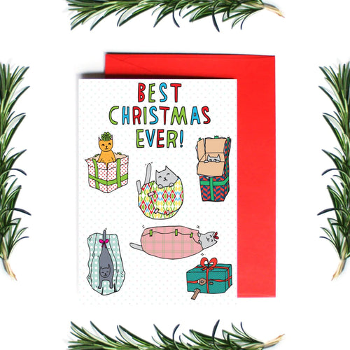 Best Christmas Ever Cats - Greeting Card