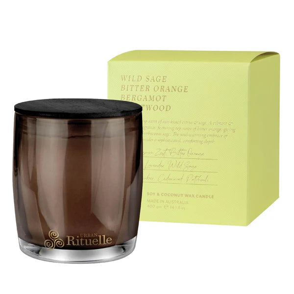 Wild Sage, Bitter Orange, Bergamot, Driftwood Scented Soy Candle