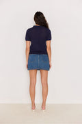 Lila Pointelle Knit Tee
