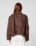 Faux Suede Bomber
