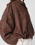 Faux Suede Bomber