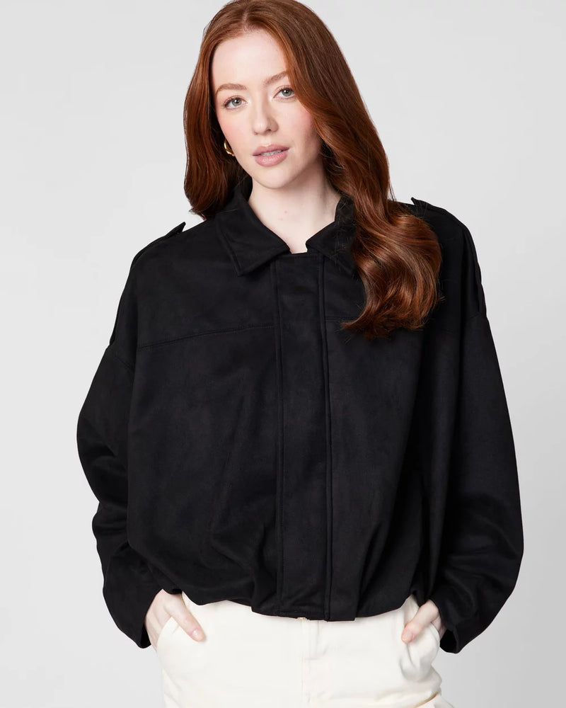 Faux Suede Bomber
