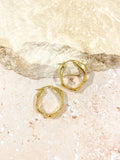 Wavy Textured 18K Gold Plated Earrings