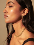 Square Chain Hoop 18K Gold Plated Earrings