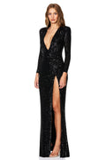 Sensation Plunge LS Gown