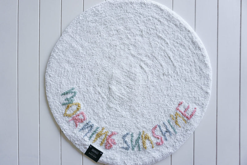 Bath Mat - Tufted Little Miss Sunshine - White