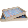 Blue Motif Trays