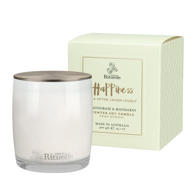 Happiness • Lemongrass & Mandarin Scented Soy Candle